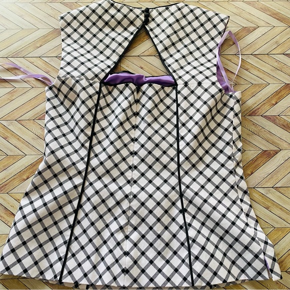 White House Black Market Black and White Plaid Back Cut Out Corset Tank Top - Picture 10 of 10